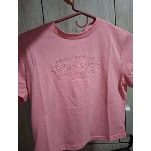 Y2K Embroidered Letter Crop Top - Slim Fit Knit Tee